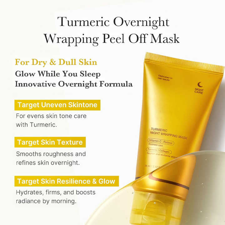 🌿✨ Kojic Acid Turmeric Night Wrapping Mask