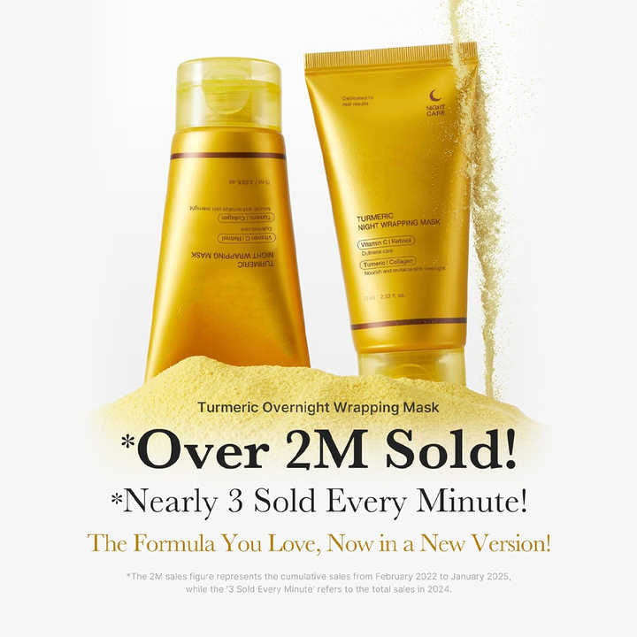 🌿✨ Kojic Acid Turmeric Night Wrapping Mask