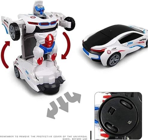 Transformer Robot Car Toy With Lights & Sound For Kids