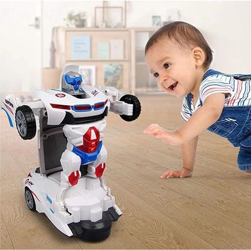 Transformer Robot Car Toy With Lights & Sound For Kids