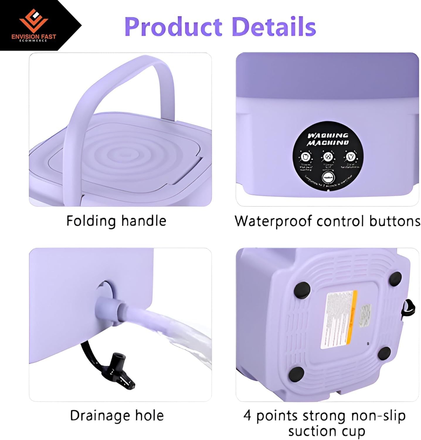 Portable Folding Washing Machine – 16L Mini Washer With 3 Modes