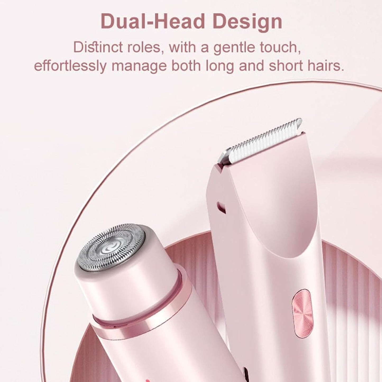 Double Head Shaver & Trimmer - Ipx7 Waterproof Wet & Dry Use (for bikini, underarms, legs, arms, body & face)