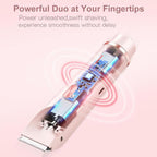 Double Head Shaver & Trimmer - Ipx7 Waterproof Wet & Dry Use (for bikini, underarms, legs, arms, body & face)